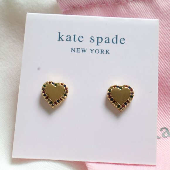 Kate Spade Jewelry - Kate Spade Take Heart Stud Earrings, Gold Multi Color
